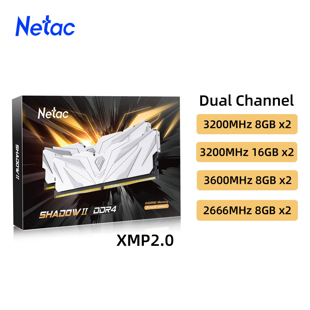 Ddr4 3200 16Gb - Netac Ram mémoire DDR4 8GBX2 16GBX2