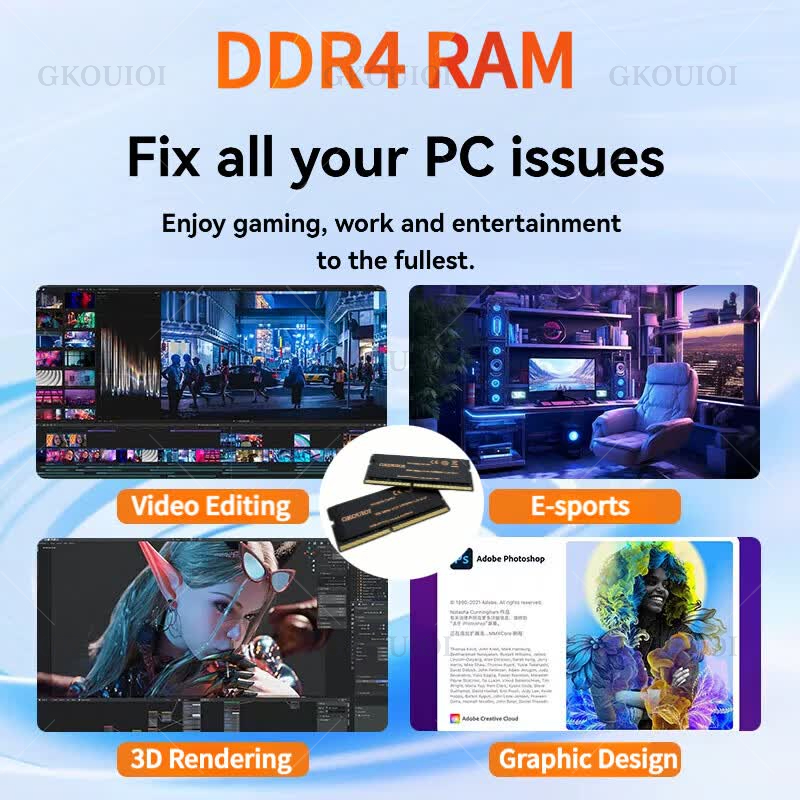 Mémoire RAM DDR4 GKOUIOI 4 Go  - Ddr4 3200Mhz avis et prix